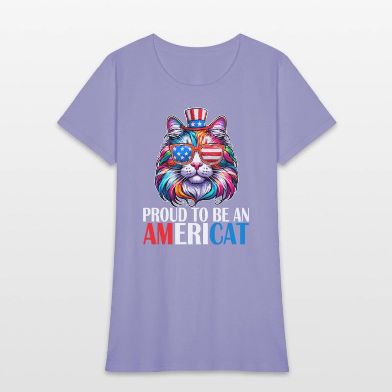 Proud Americat USA Flag American Citizen Cat Lover