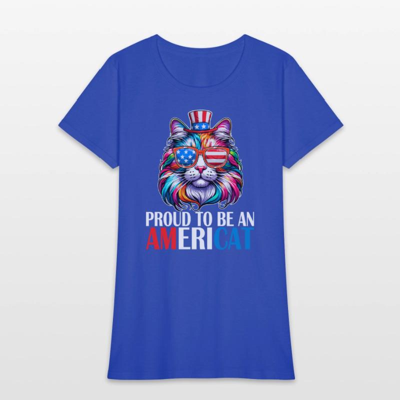 Proud Americat USA Flag American Citizen Cat Lover