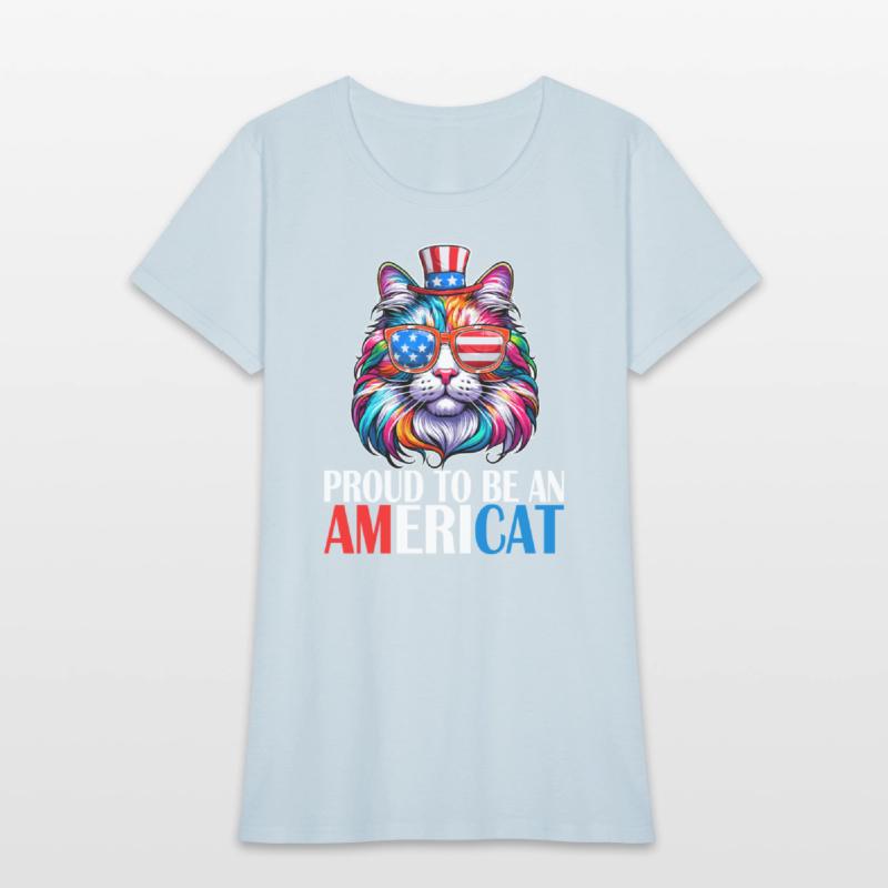 Proud Americat USA Flag American Citizen Cat Lover