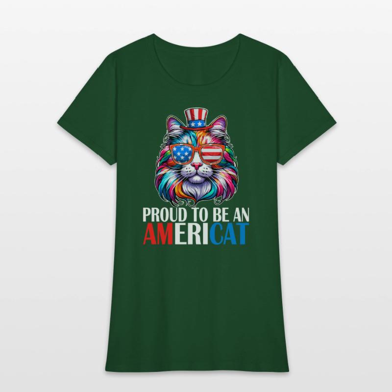 Proud Americat USA Flag American Citizen Cat Lover