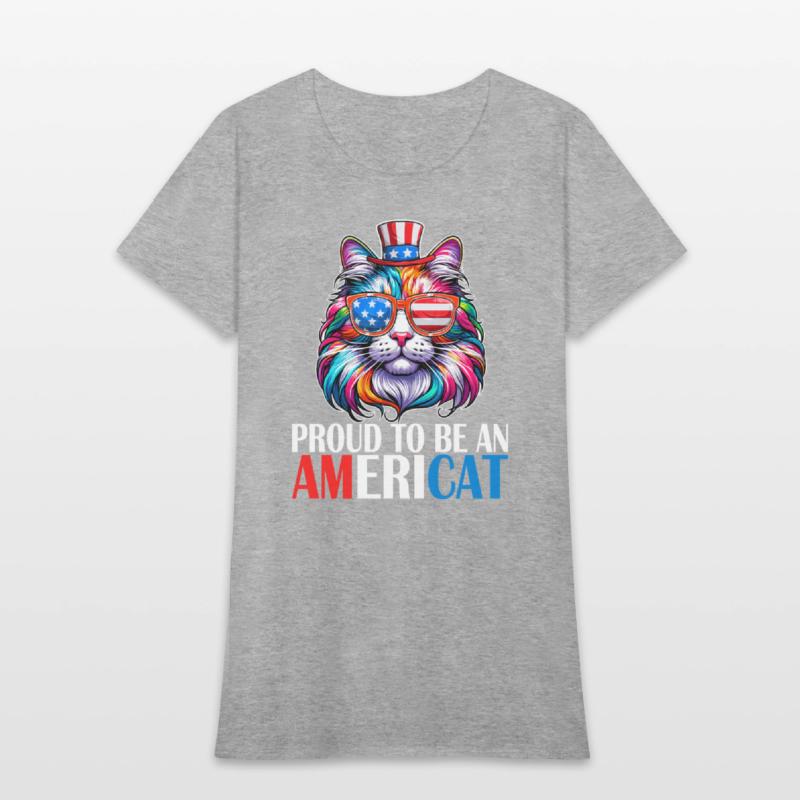 Proud Americat USA Flag American Citizen Cat Lover