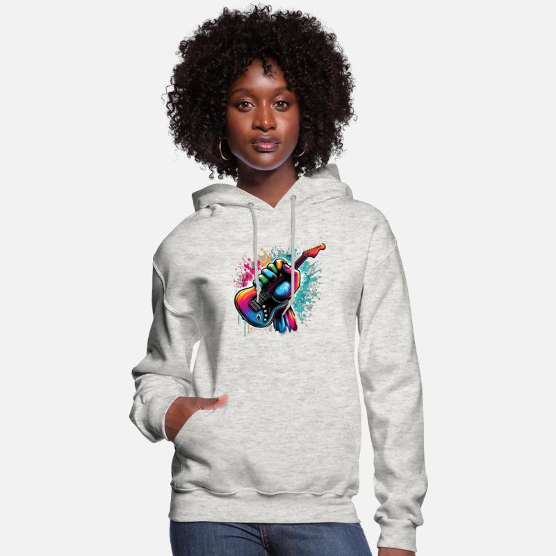 Rainbow Rock Explosion – Vibrant Guitar Fist