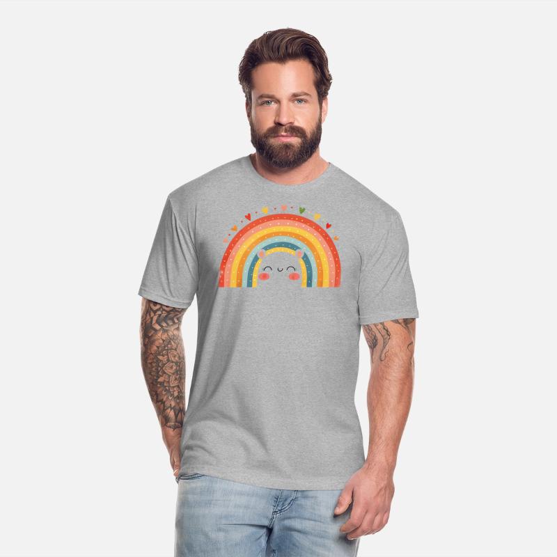 Rainbow with Cute Character Cut Out