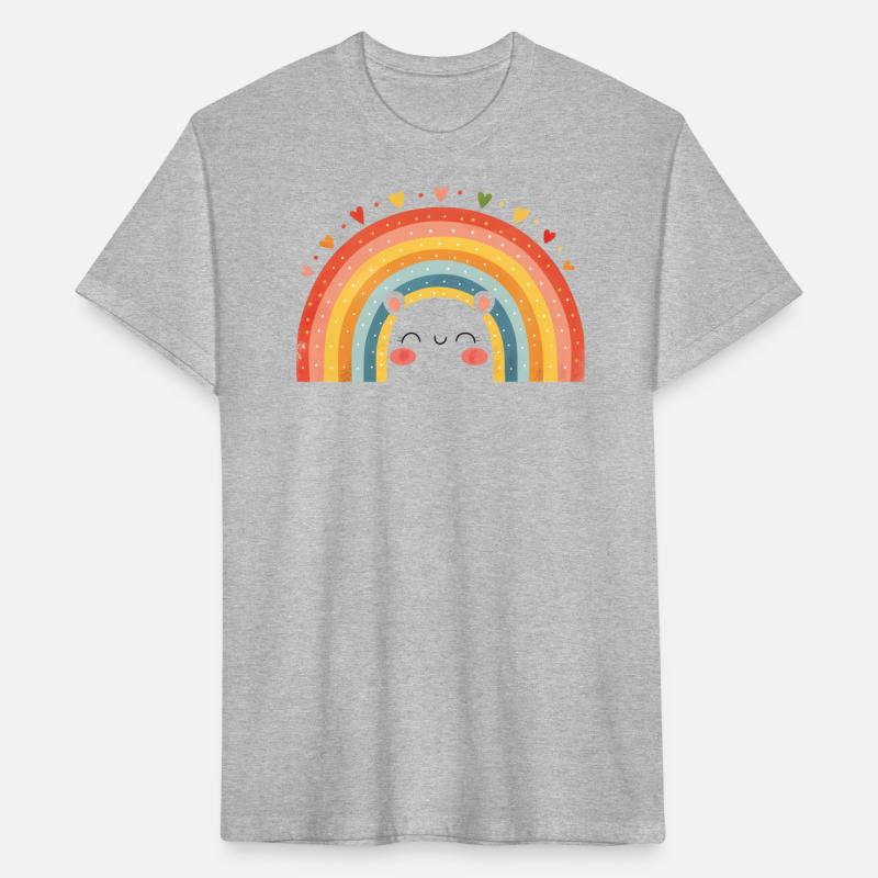 Rainbow with Cute Character Cut Out