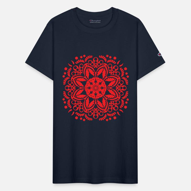 Red floral lace pattern
