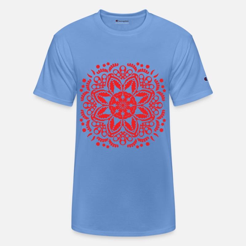 Red floral lace pattern