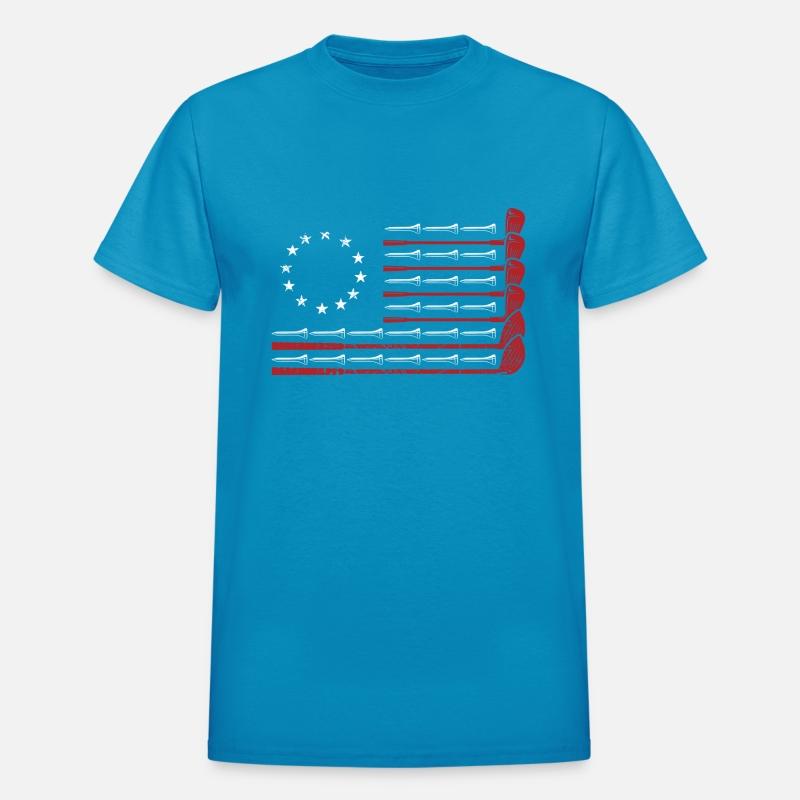 Retro American Flag Golf Golfer Golf Club Golfing