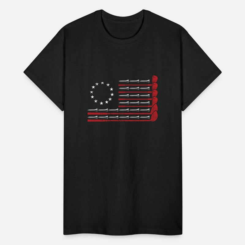Retro American Flag Golf Golfer Golf Club Golfing