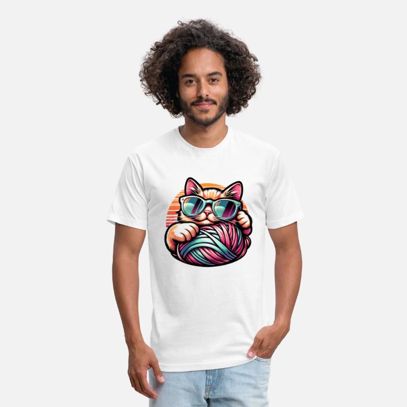 Retro Cool Cat with Yarn