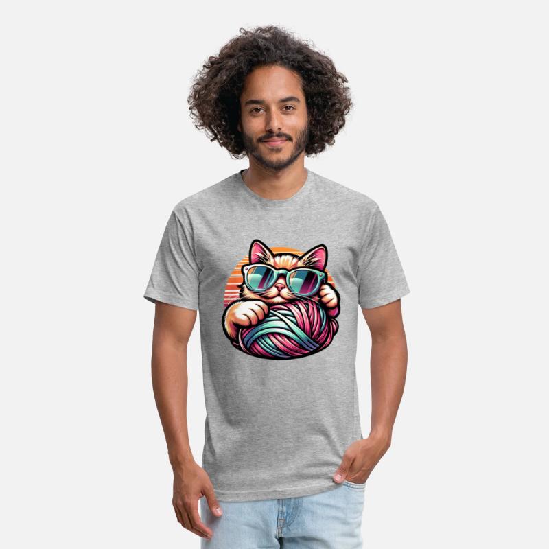 Retro Cool Cat with Yarn