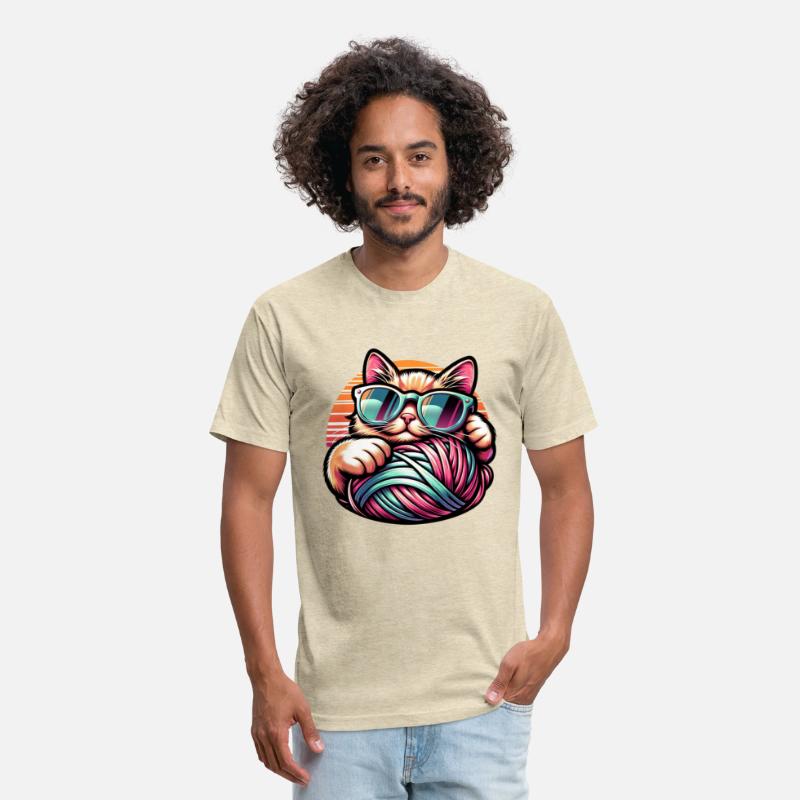 Retro Cool Cat with Yarn