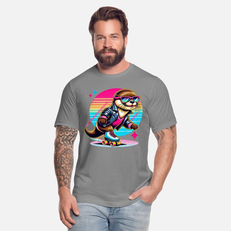 Retro Cool Otter Roller Skater Vibes