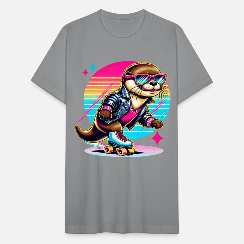 Retro Cool Otter Roller Skater Vibes