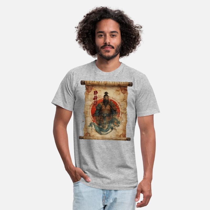 Retro Dragon Papyrus Scroll Japanese Art Sunset