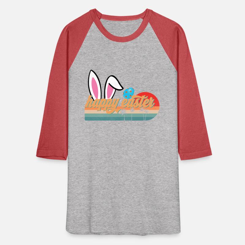Retro Happy Easter Bunny with Palm Trees Design