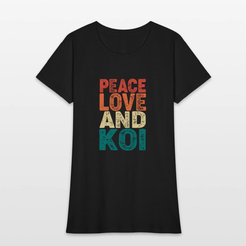 Retro Vintage Koi Fish Peace Love And Koi