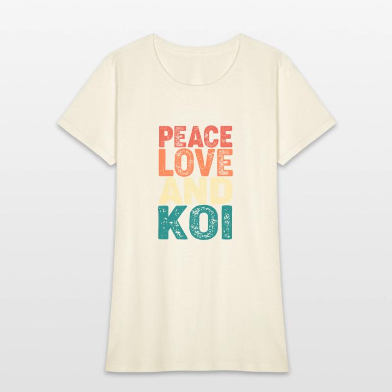 Retro Vintage Koi Fish Peace Love And Koi