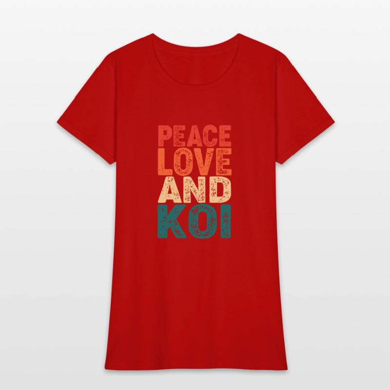 Retro Vintage Koi Fish Peace Love And Koi