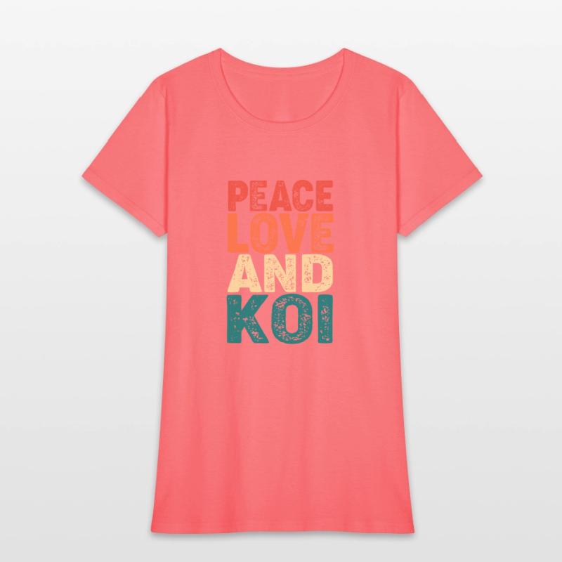 Retro Vintage Koi Fish Peace Love And Koi