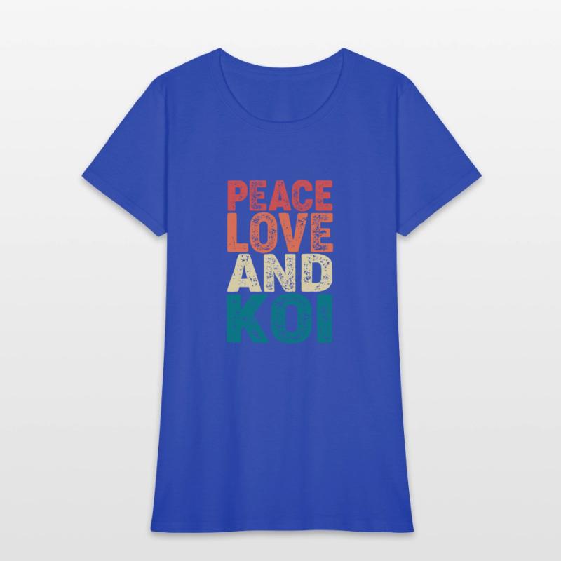 Retro Vintage Koi Fish Peace Love And Koi