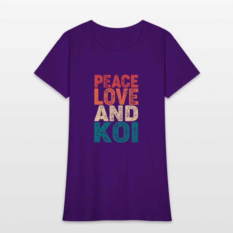 Retro Vintage Koi Fish Peace Love And Koi