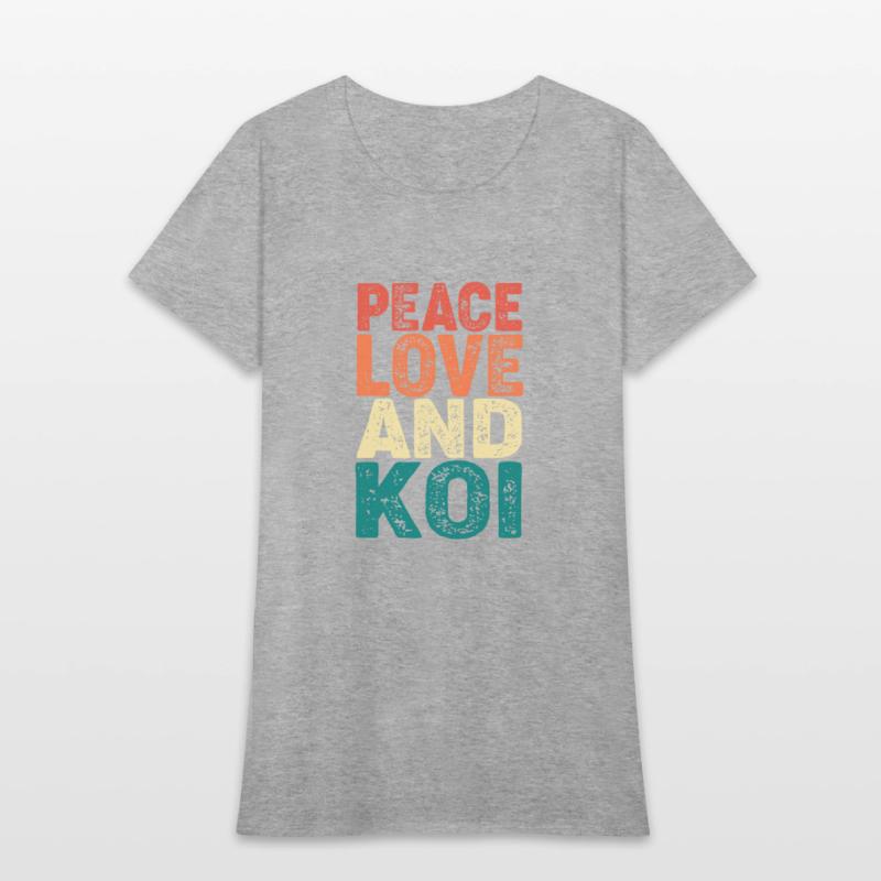 Retro Vintage Koi Fish Peace Love And Koi