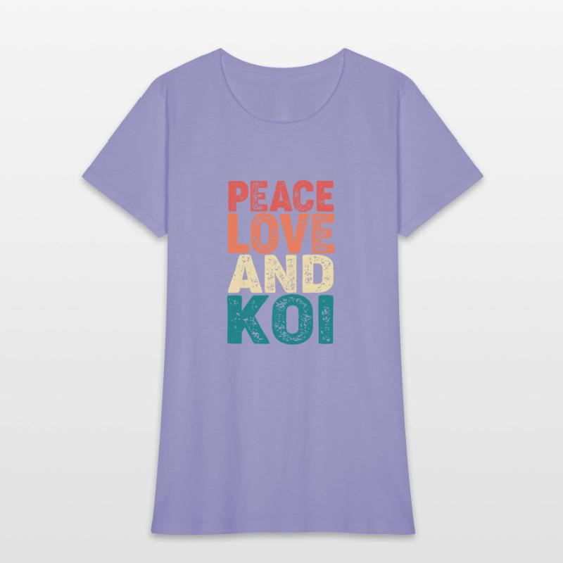 Retro Vintage Koi Fish Peace Love And Koi
