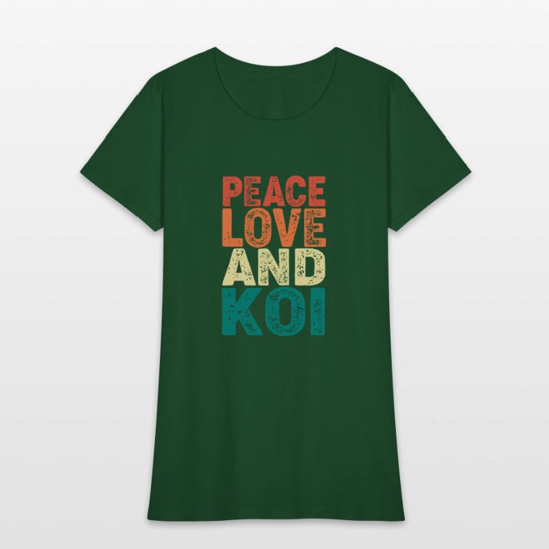 Retro Vintage Koi Fish Peace Love And Koi
