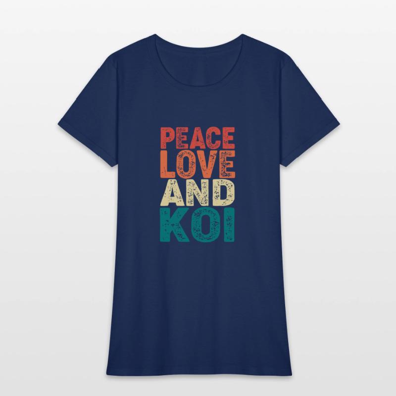 Retro Vintage Koi Fish Peace Love And Koi