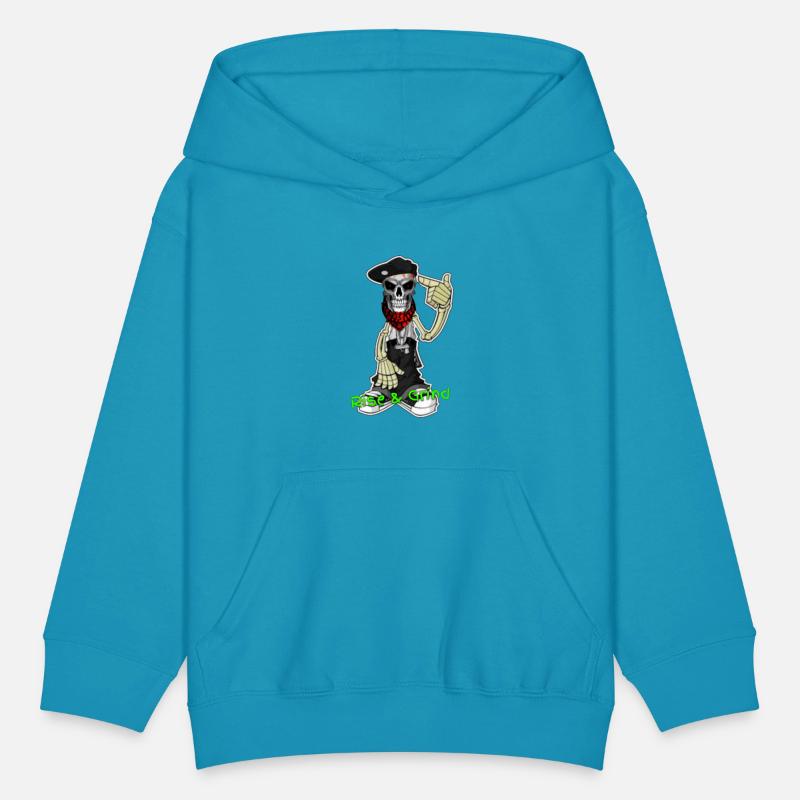 RISE AND GRIND SKELETON MAN LOGO DESIGNED BY CON