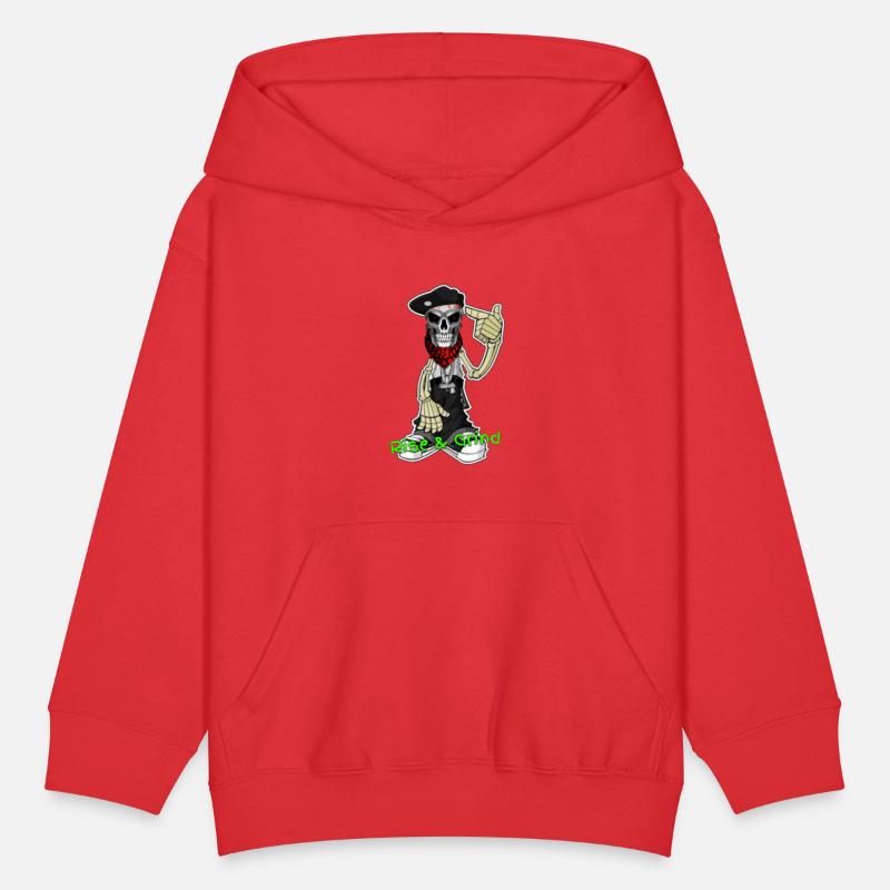 RISE AND GRIND SKELETON MAN LOGO DESIGNED BY CON