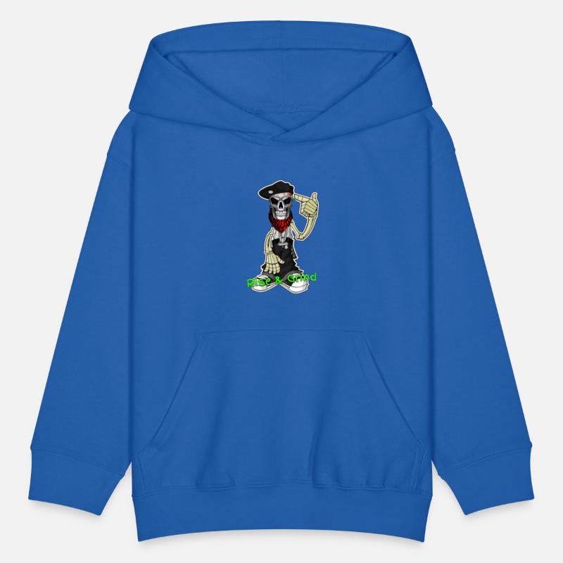 RISE AND GRIND SKELETON MAN LOGO DESIGNED BY CON