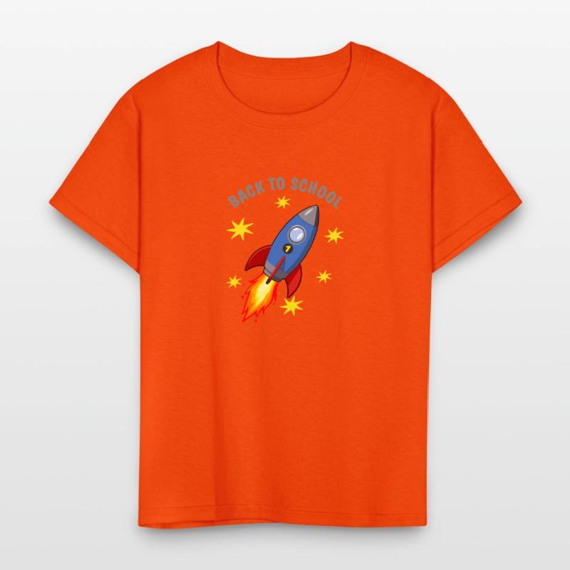 Rocket with yellow stars - Back to School