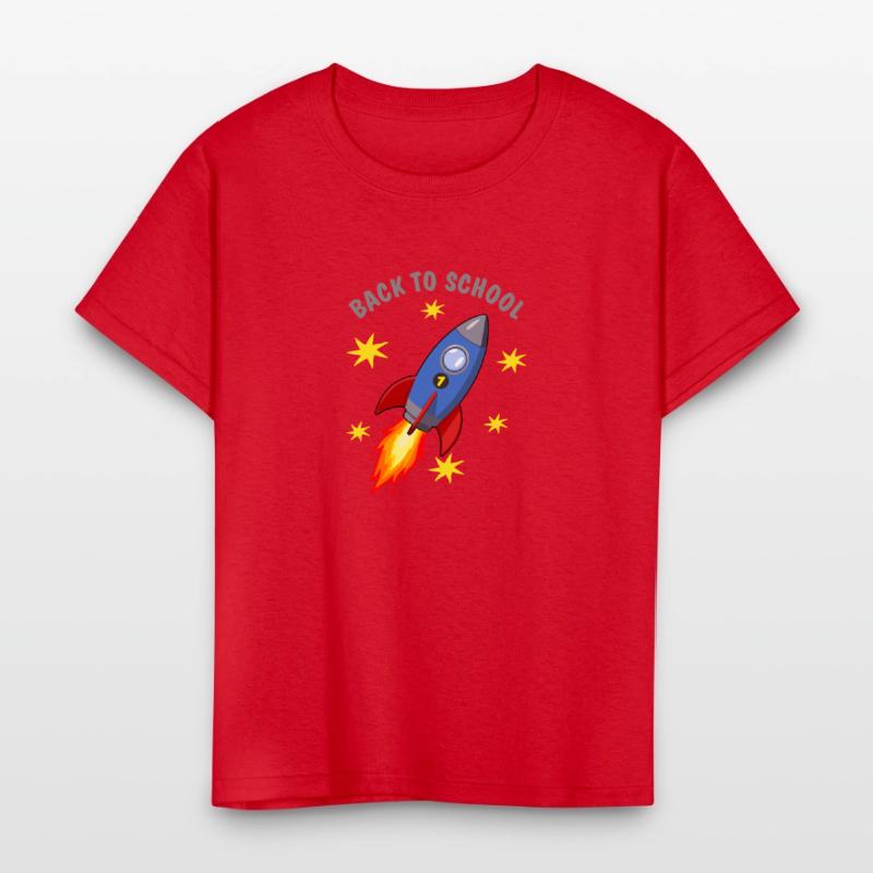 Rocket with yellow stars - Back to School