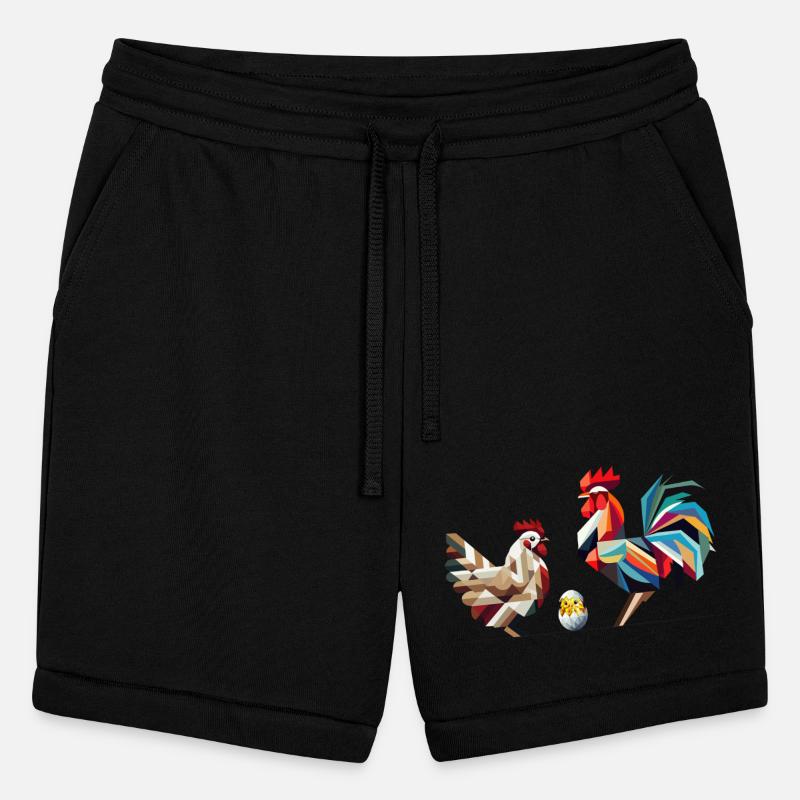 Rooster, Hen, and Chick – Geometric Easter Motif