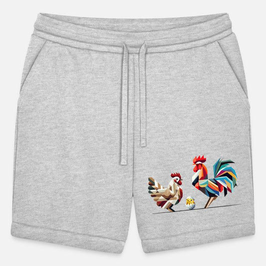 Rooster, Hen, and Chick – Geometric Easter Motif