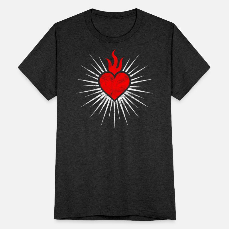 Sacred Heart with Flames Symbol Love and Devotion
