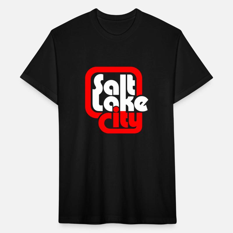 Salt Lake City Thick Line Block White Red Black