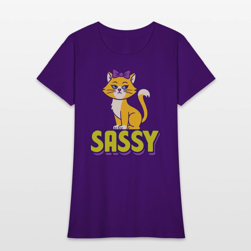 Sassy Orange Cat with Attitude and Bow – Cartoon D