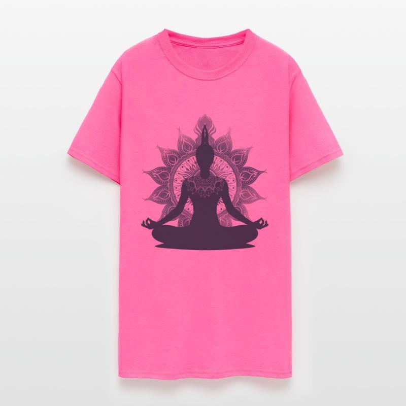 Serene Silhouette: Yoga Pose with Mandalas