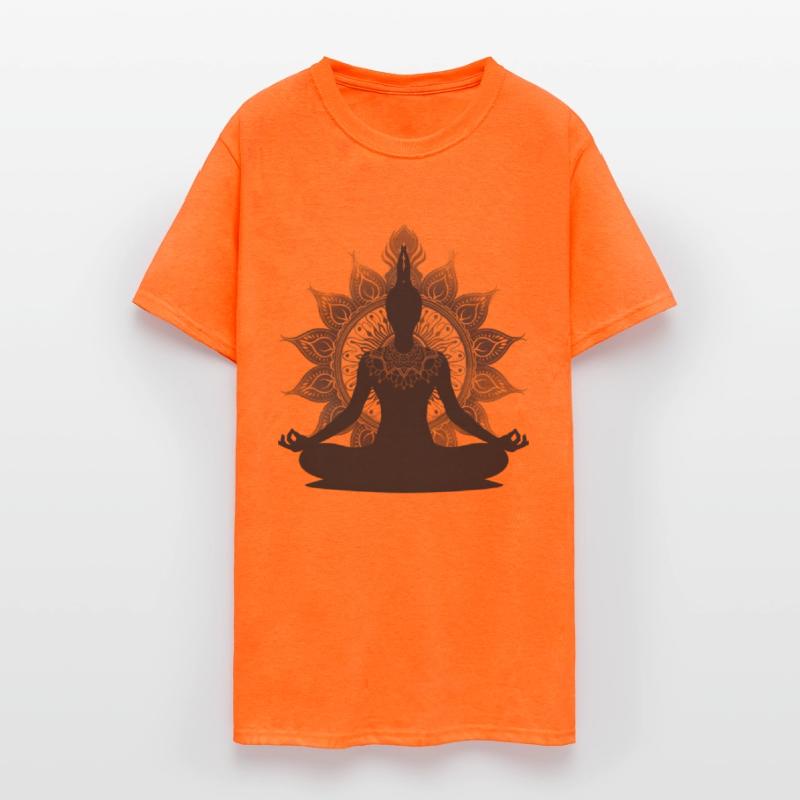 Serene Silhouette: Yoga Pose with Mandalas