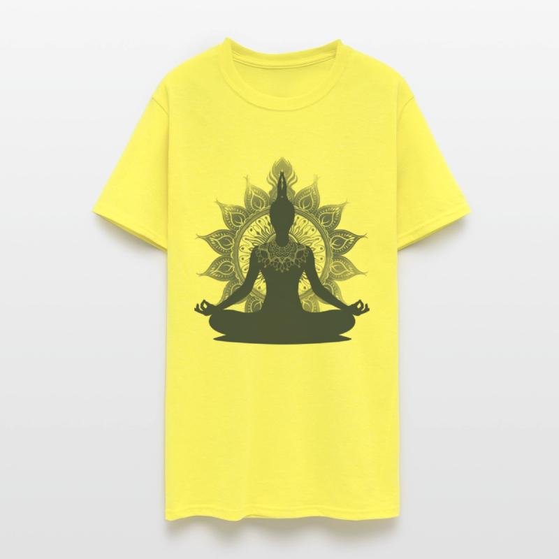 Serene Silhouette: Yoga Pose with Mandalas