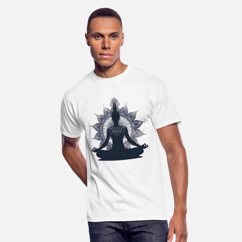 Serene Silhouette: Yoga Pose with Mandalas