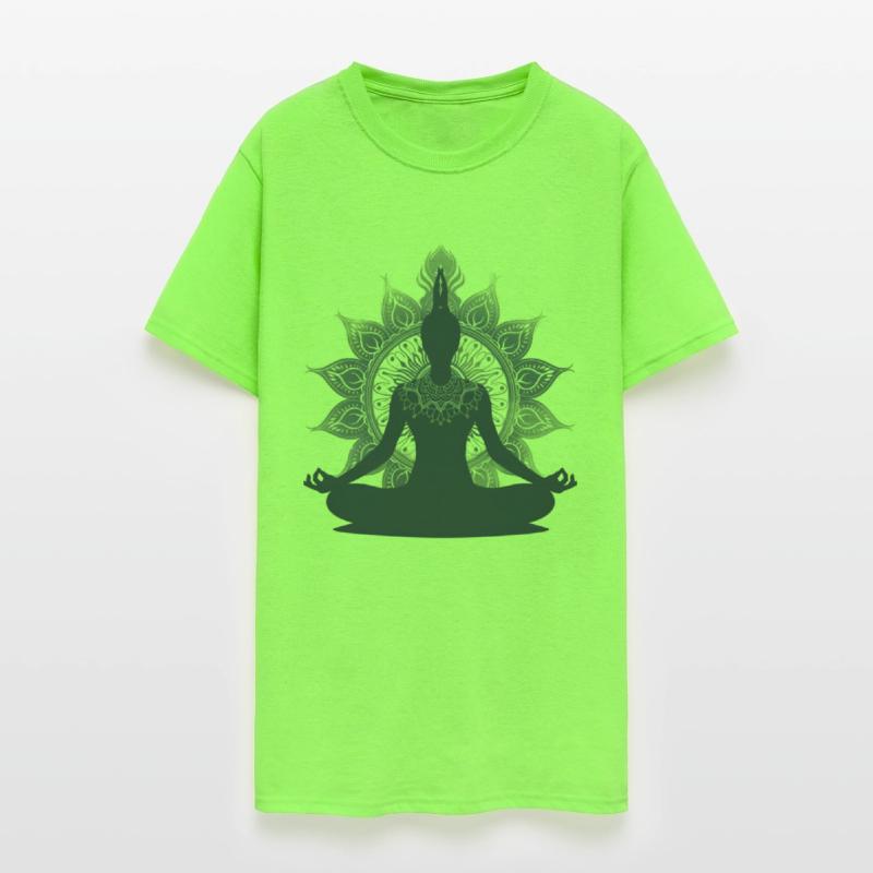 Serene Silhouette: Yoga Pose with Mandalas