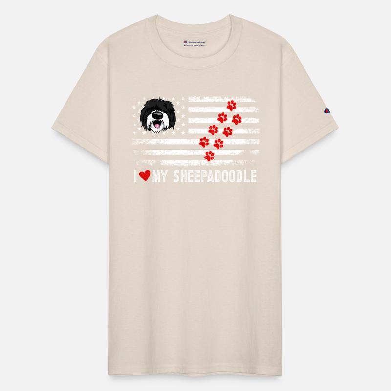 Sheepadoodle Doodle Dog Flag 4th Of July Patriotic