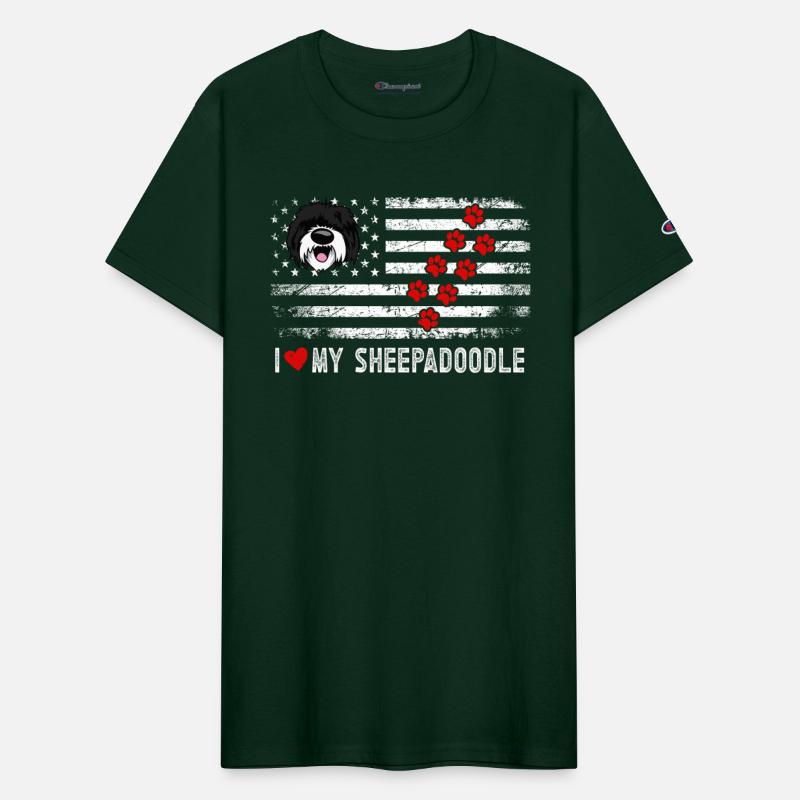 Sheepadoodle Doodle Dog Flag 4th Of July Patriotic
