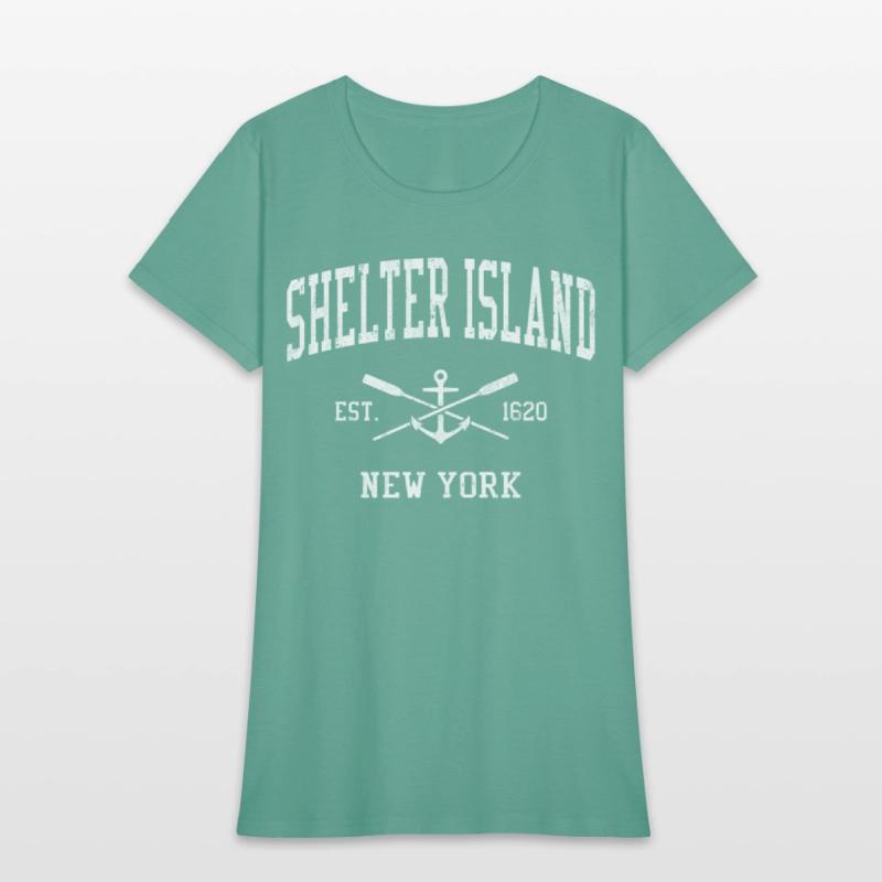 Shelter Island Ny Crossed Oars Boat Anchor Sports