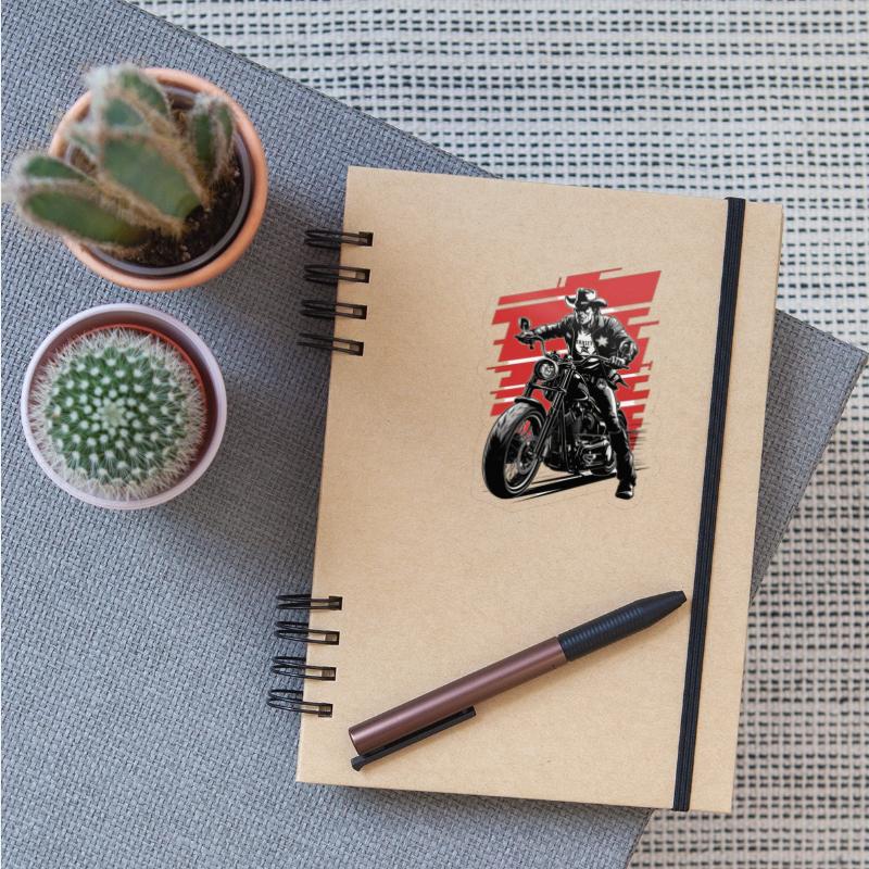 Sheriff Riding Motorcycle Illustration