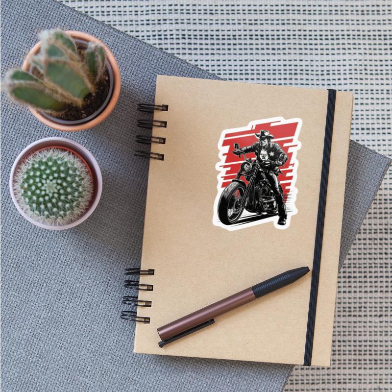 Sheriff Riding Motorcycle Illustration