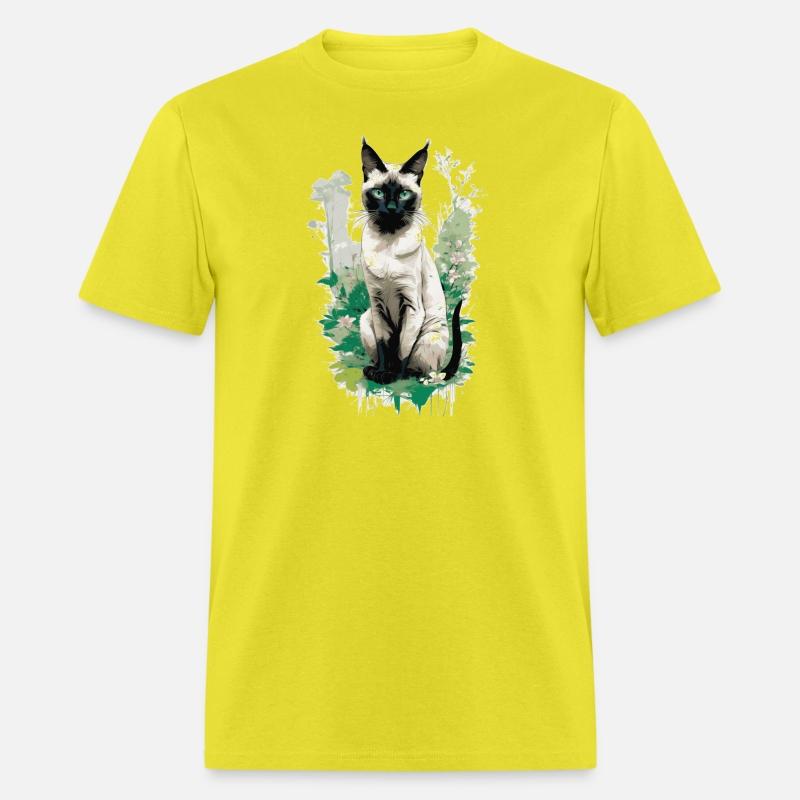 Siamese Cat And Spring Flowers